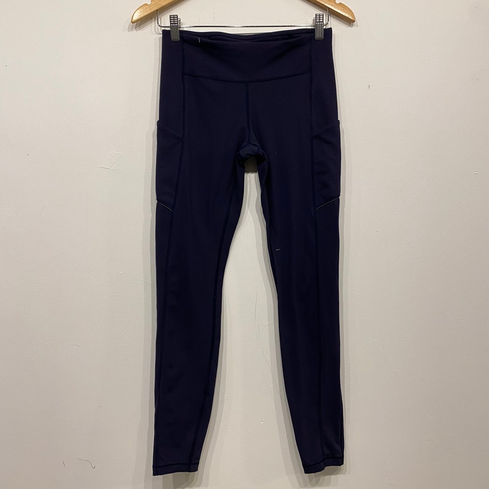 Lululemon Speed Up Tight Navy Blue Running Leggings Pockets Size 6